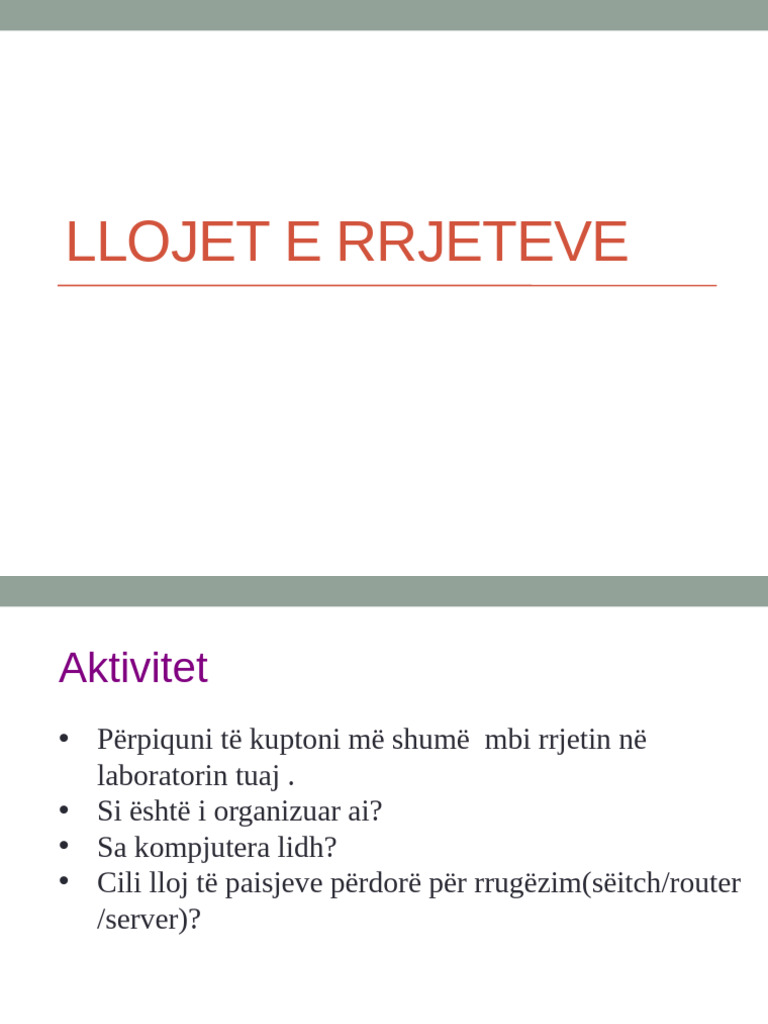 Llojet e Rrjeteve | PDF