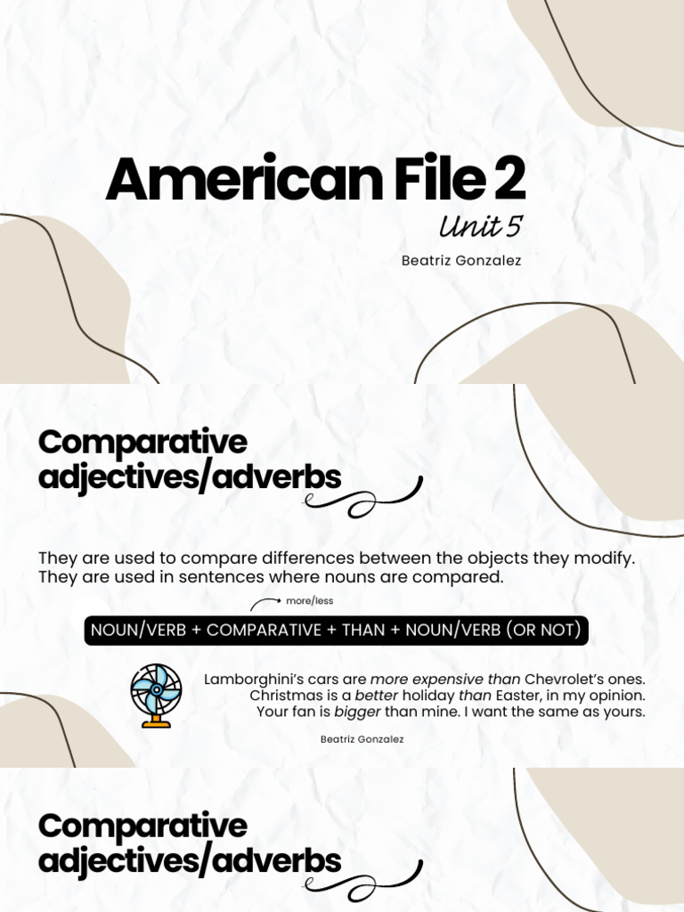 American File 2 Unit 3 Review | PDF | Adverb | Adjective