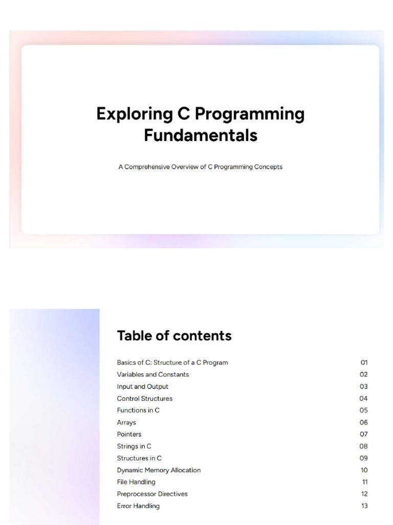 C Programming Fundamentals | PDF