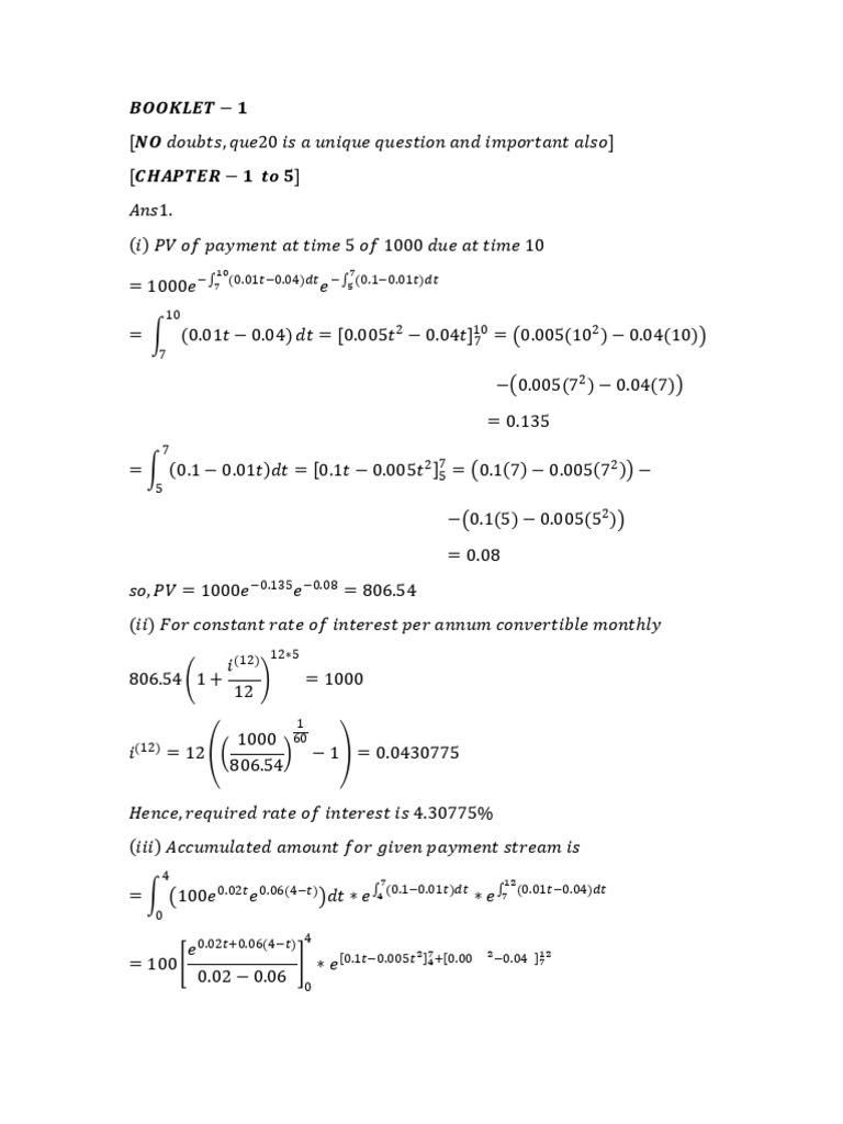 Booklet 1: Financial Calculations | PDF