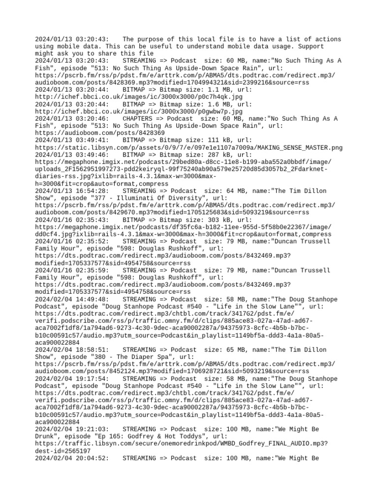 Mobile Data Tracking Log | PDF | American Comedians