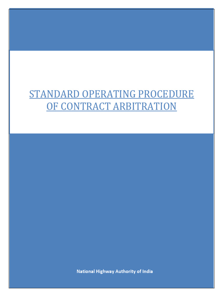 Contract Arbitration SOP for NHAI | PDF | Software | Computing