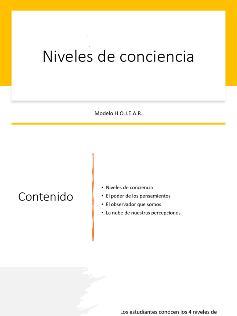 Niveles de Conciencia | PDF | Las emociones | Pensamiento