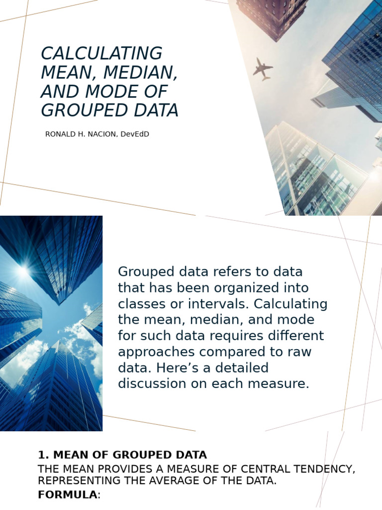 MEAN-MEDIAN-MODE-OF-A-GROUPED-DATA | PDF | Mode (Statistics) | Median