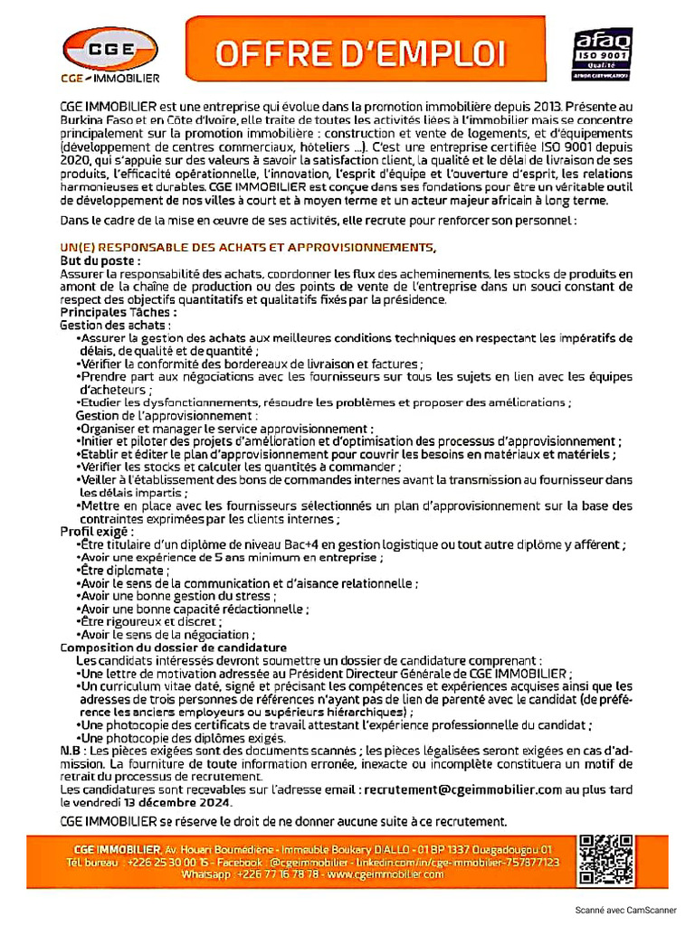 Cge Offre D'emploi PDF — free download