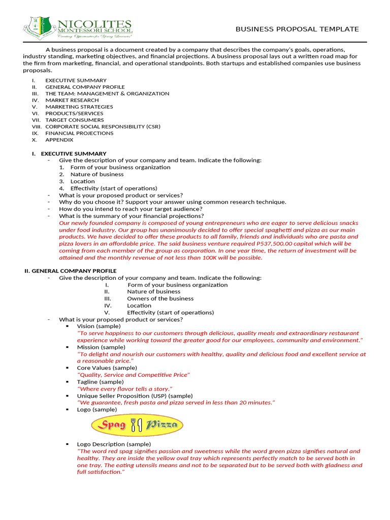 Business Proposal for Food Startup | PDF | Marketing | Expense