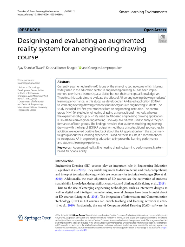 Designing and Evaluating An Augmented Reality System For An Engineering ...