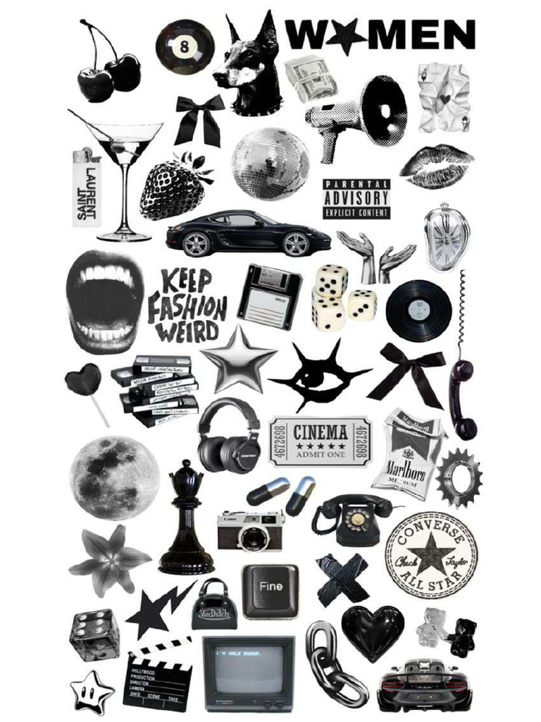 Iphone Black and White Collage Wallpaper Phone Background | PDF
