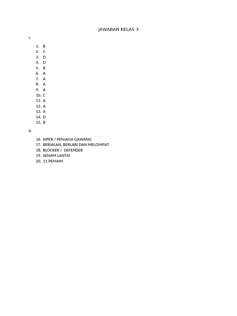 JAWABAN KELAS 3 | PDF