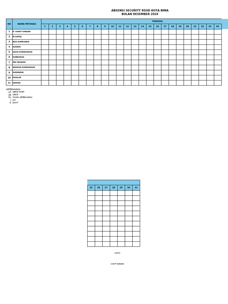 Absensi Security | PDF