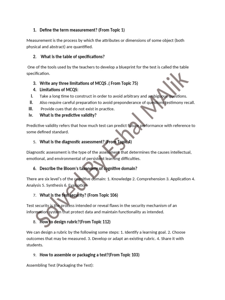 Assessment Methods and Evaluation Techniques | PDF | Educational ...