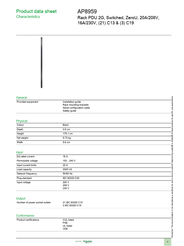 NetShelter Switched Rack PDUs_AP8959 | PDF | Electric Power ...