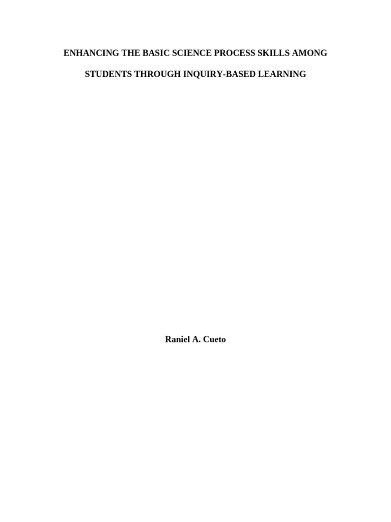 Enhancing Science Skills via Inquiry Learning | PDF | Inquiry Based ...
