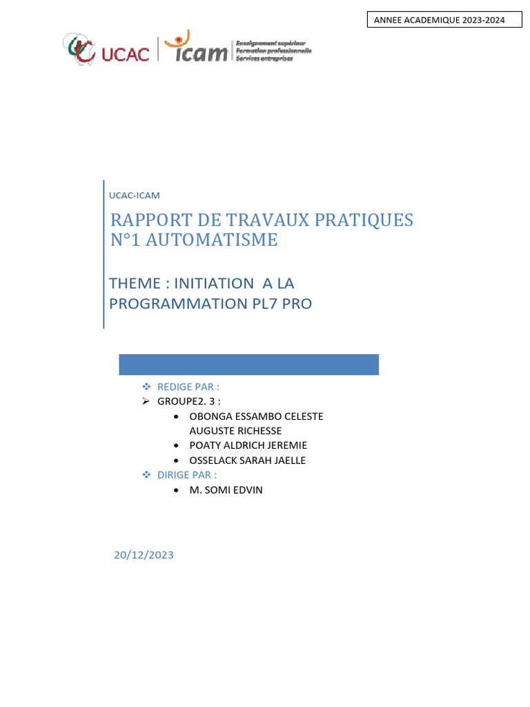 Initiation à la programmation PL7 PRO | PDF | Programmation ...