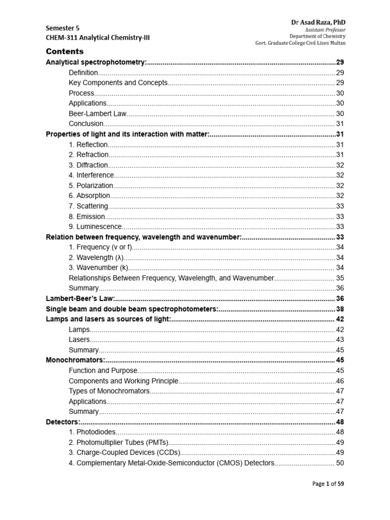 Chem 311 Analytical Chemistry Iii 5th Senester Docx Pdf