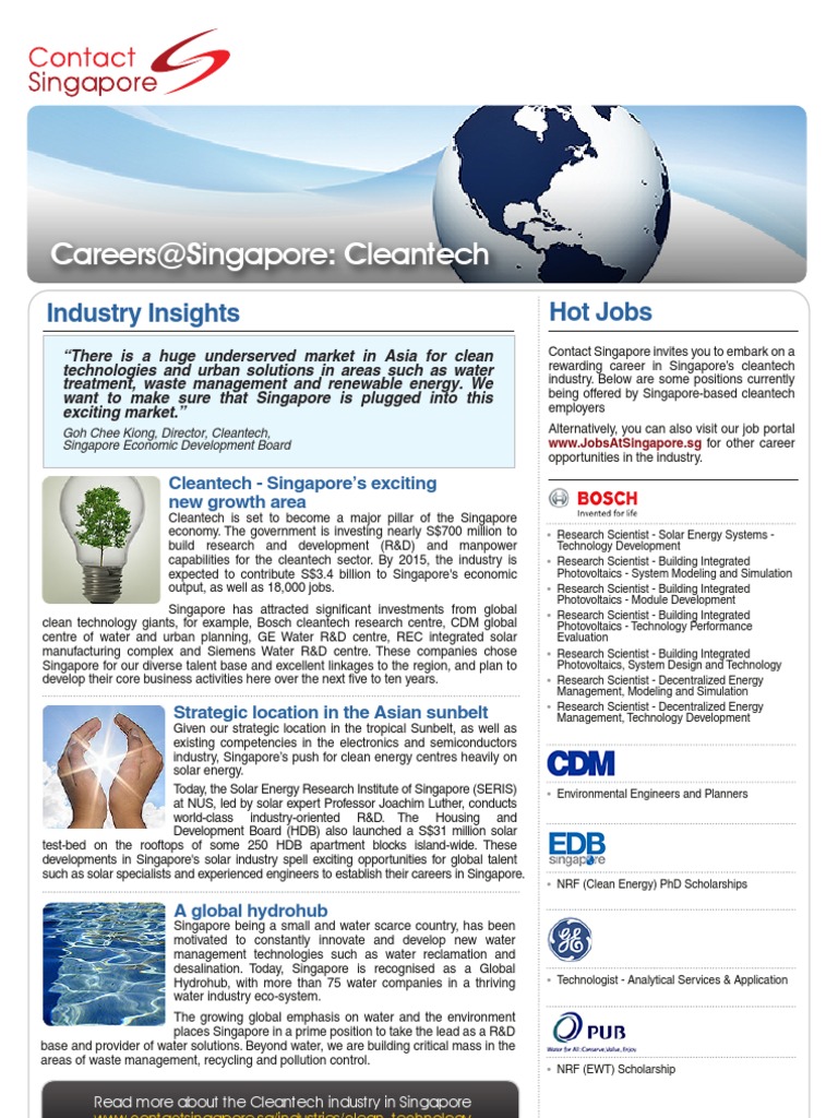 Careers in Singapore's Cleantech Sector | PDF | Clean Technology ...