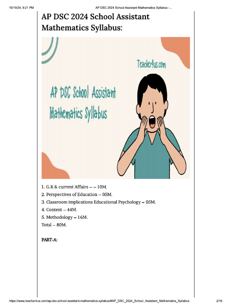 Ap Tet Syllabus 2024 | PDF