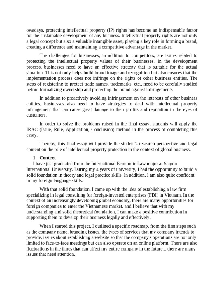 Intellectual Property in Business Strategy | PDF | Intellectual ...