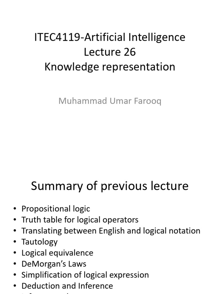 Lecture 26 kr pdf first order logic logic