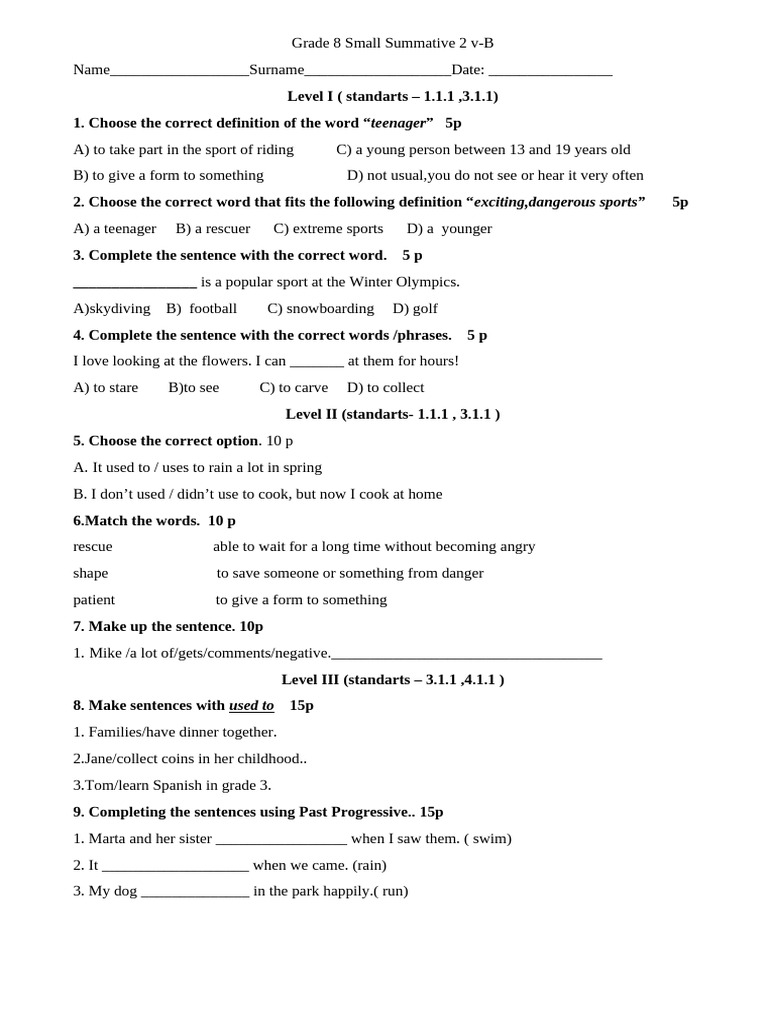 Grade 8 Small Summative 2 V-B | PDF