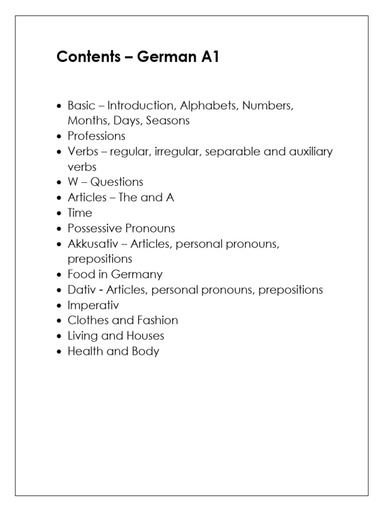 German A1 PDF | PDF