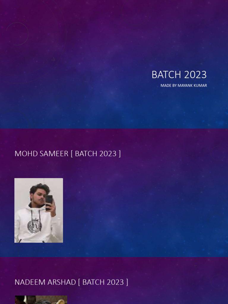 Batch 2023 | PDF
