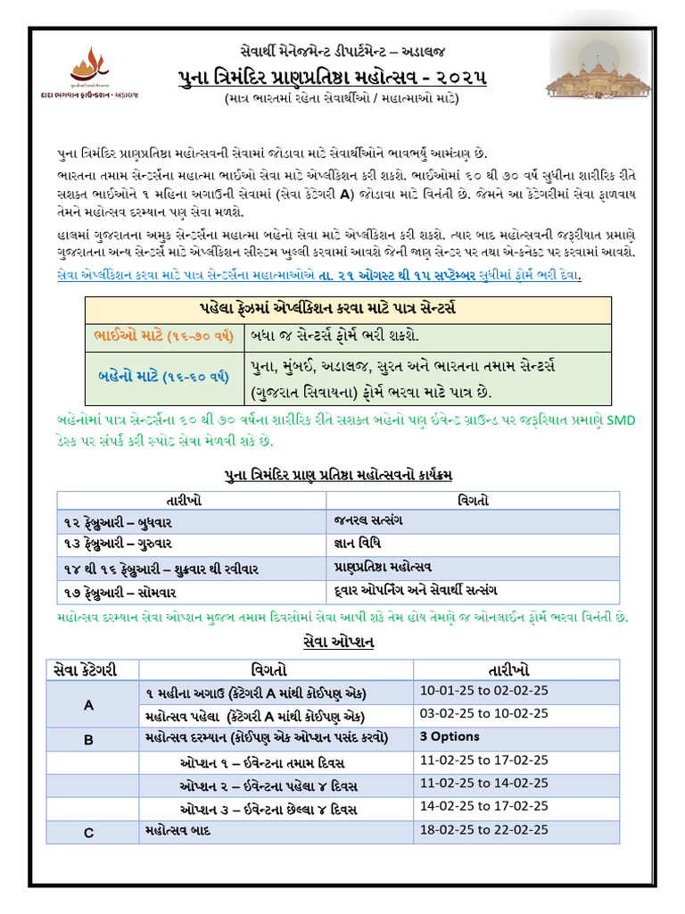 Pune PP - Instructions For Sevarthi Form Filling Guj2 | PDF