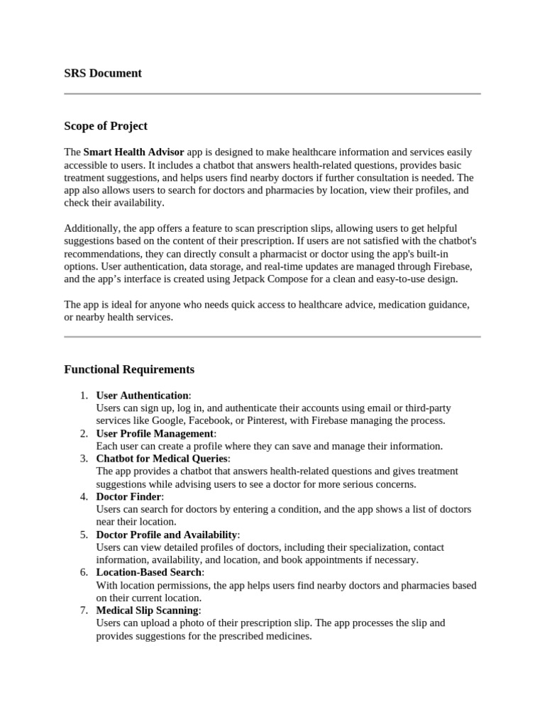 Scope of Projecdd11t | PDF | Mobile App | Medical Prescription
