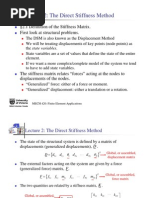 Lecture 2: The Direct Stiffness Method: 2.1 Definition of The Stiffness Matrix. First Look at Structural Problems