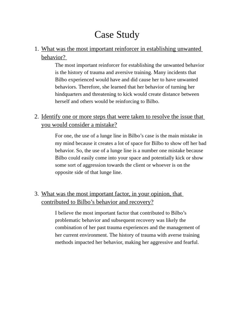 CASE STUDY | PDF | Psychological Trauma | Reinforcement