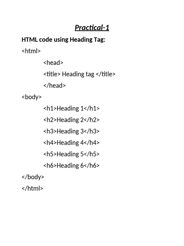 Practical 2 | PDF | Html Element | Html