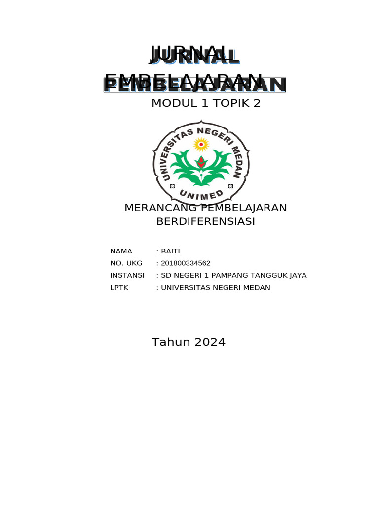 JURNAL MODUL 1 Merancang Pembelajaran Diferensiasi Baiti | PDF
