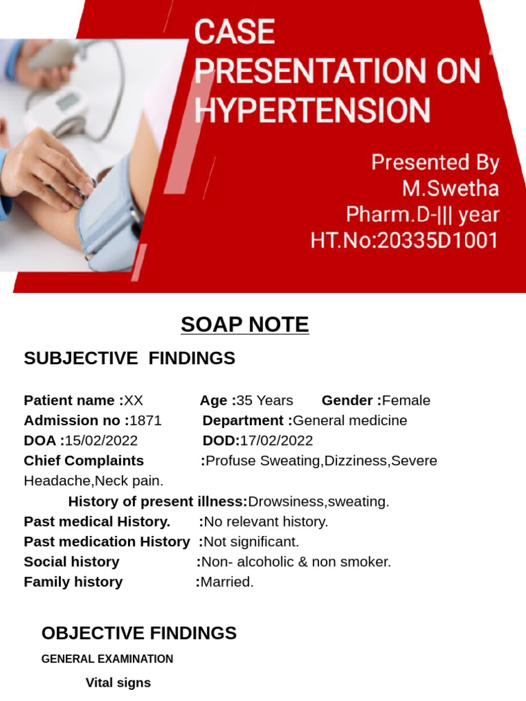 Hypertension SOAP Note Summary | PDF | Hypertension | Causes Of Death