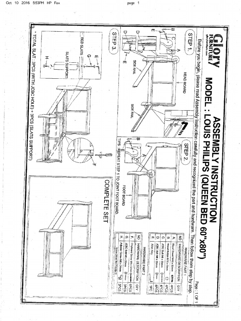 G31xxA Sleigh Bed Assembly Guide | PDF