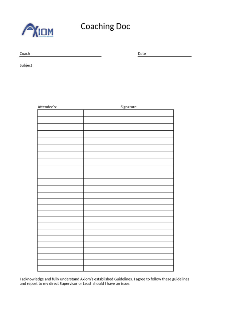 F-014 Coaching Doc NEW | PDF