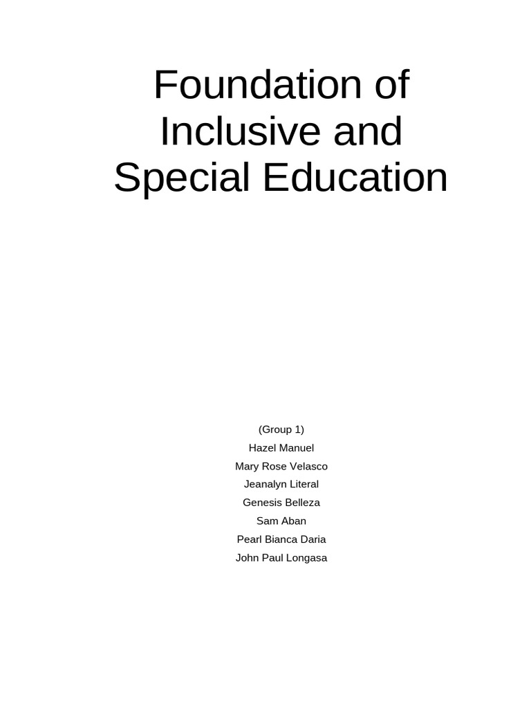 Inclusive and Special Education Overview | PDF | Inclusion (Education ...