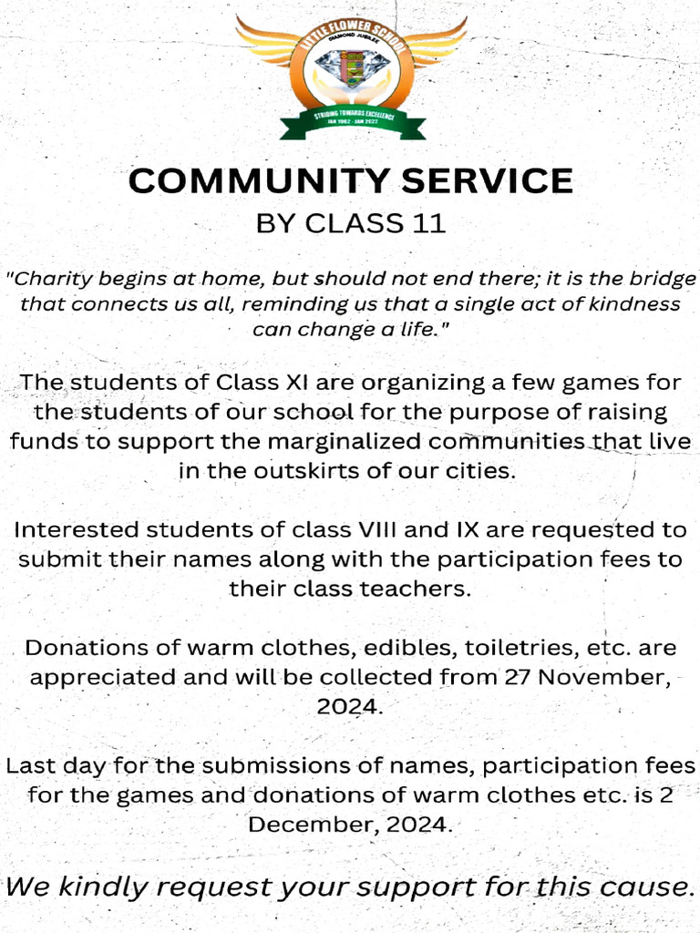 Class 11 Community Service | PDF