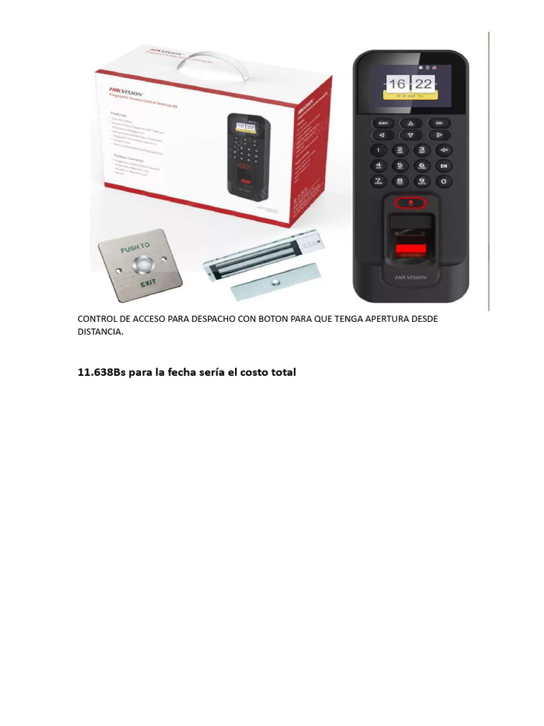 Control de Acceso y Asistencia Biometrica | PDF