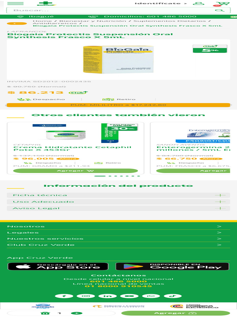 Biogaia Protectis Suspensión Oral Synthesis 5 ML Cruz Verde | PDF