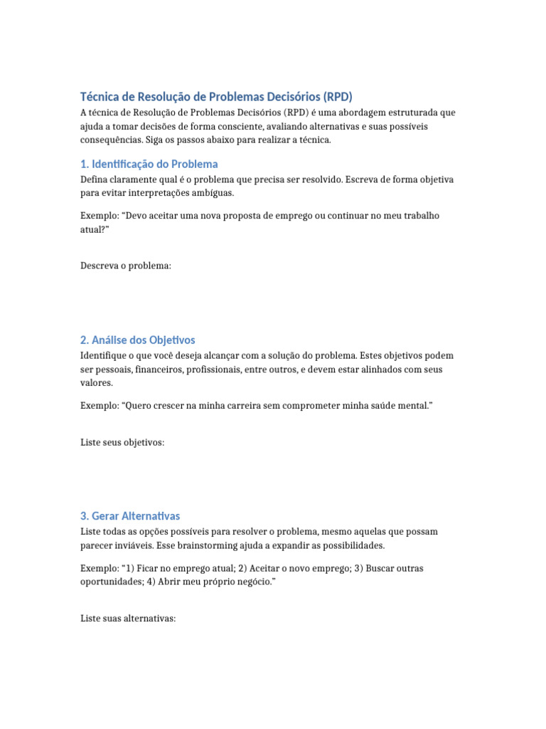 Técnica de Resolução de Problemas Decisórios | PDF