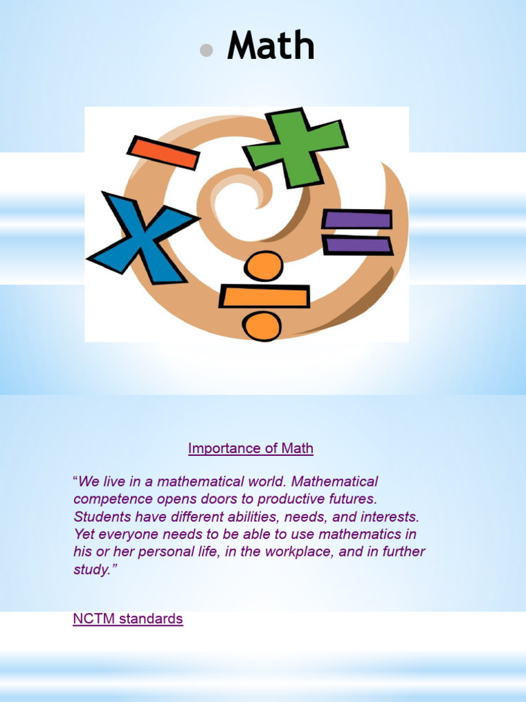 Math Powerpoint.ppt | PDF | National Council Of Teachers Of Mathematics ...