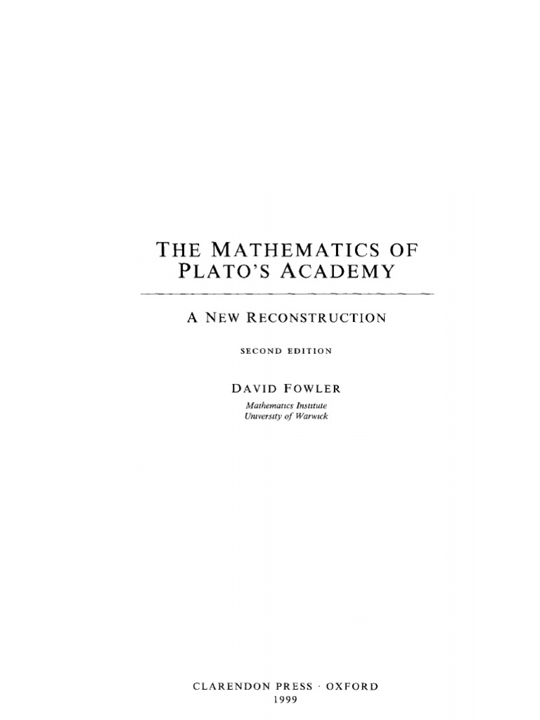 Mathematics of Plato's Academy | PDF