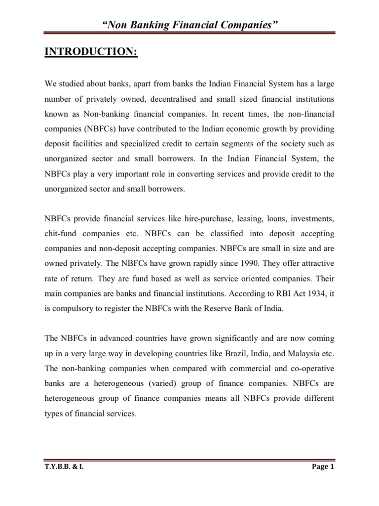NBFC Overview and Key Regulations | PDF | Non Bank Financial ...