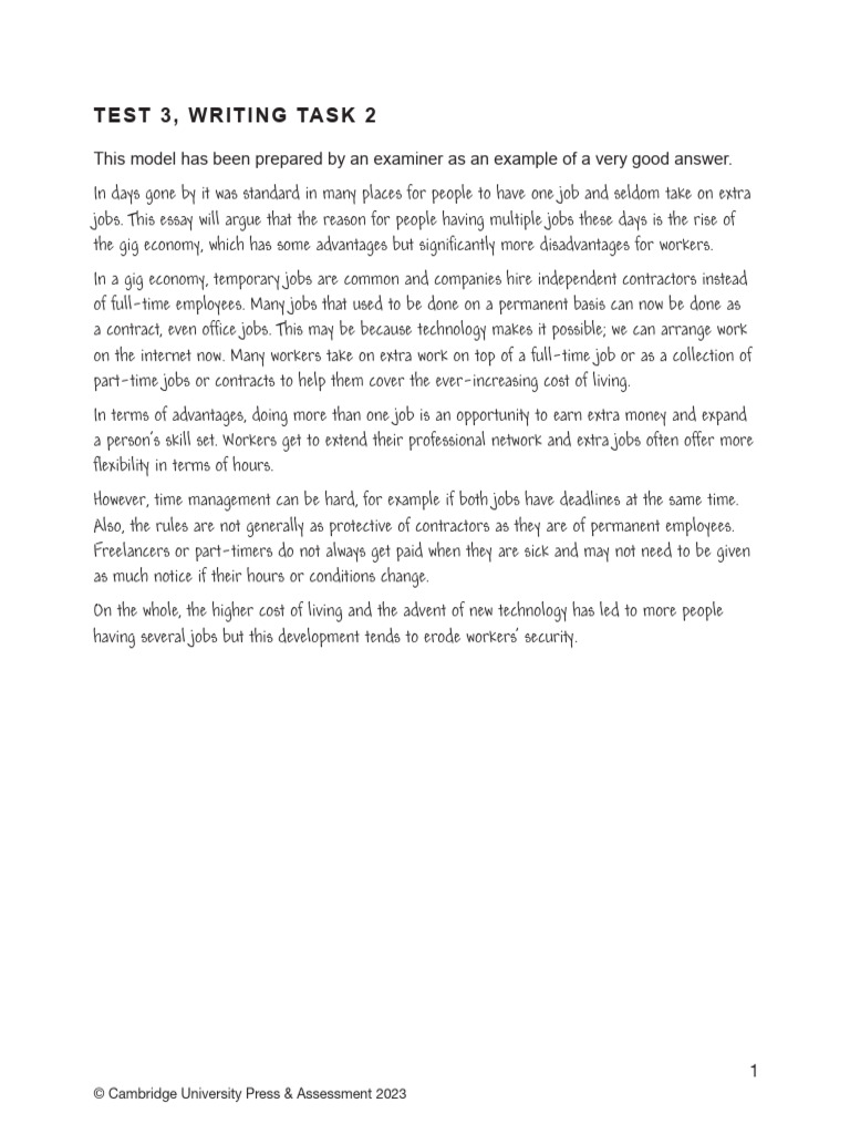 IELTS 18 General Training Test 3 Writing Task 2 Sample Answer (Model ...