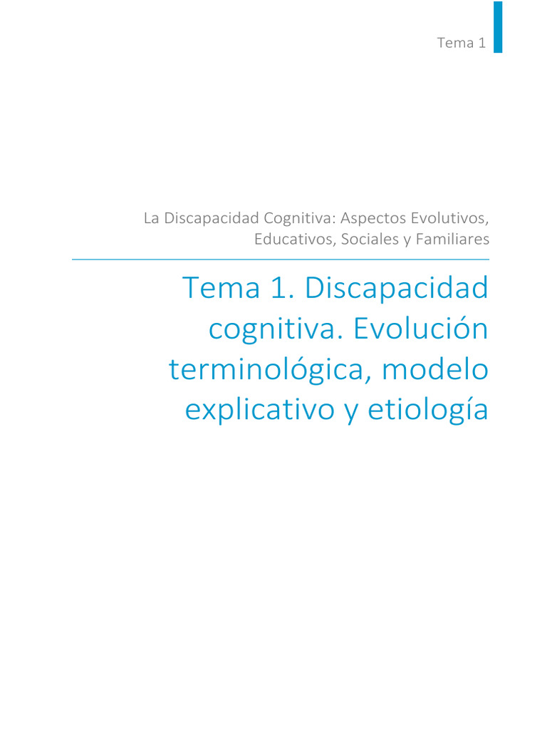 Evolución de la Discapacidad Cognitiva | PDF | Invalidez | Inteligencia