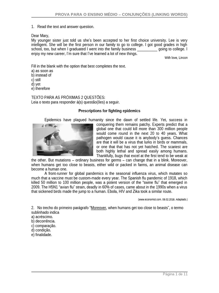 Linking Words Conjuncoes.docx | PDF | Gulf War | Sleep