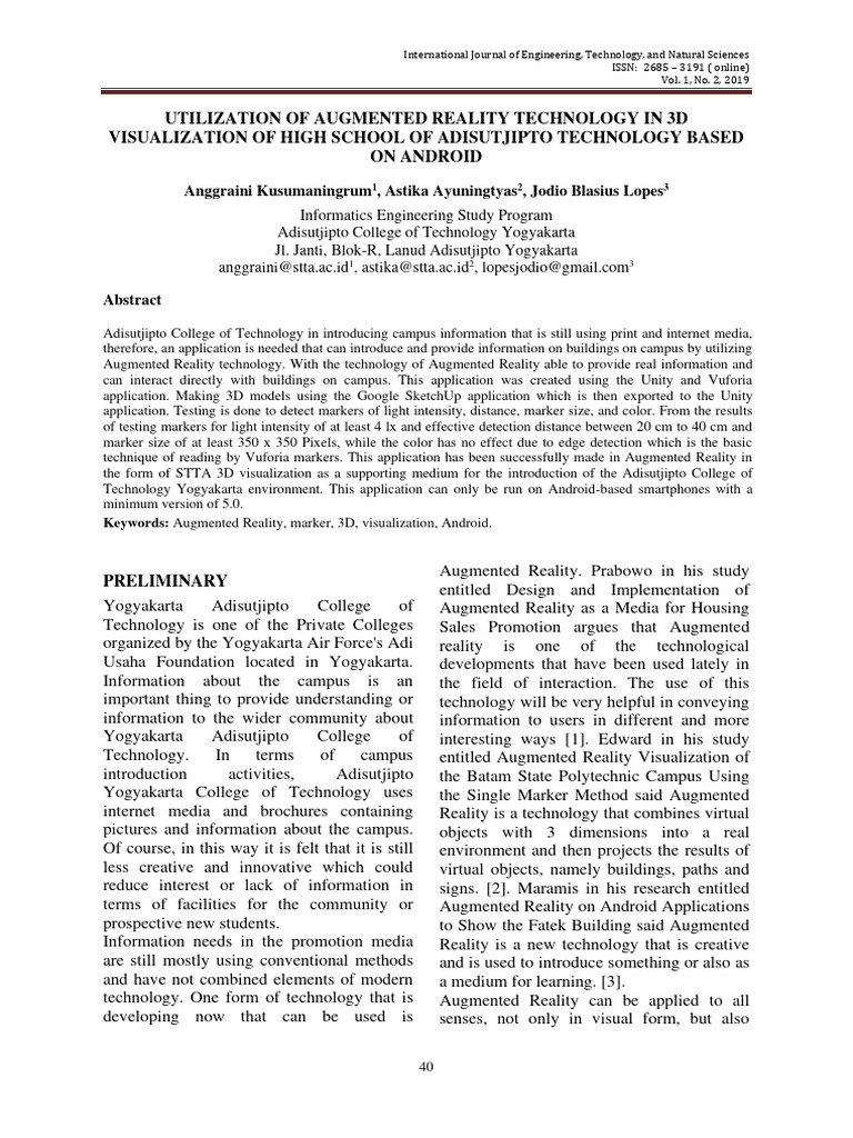 Utilization of Augmented Reality Technol | PDF | Augmented Reality | Pixel