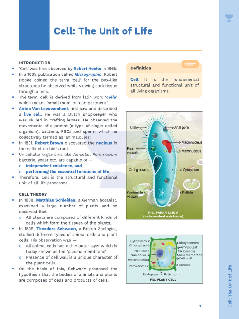 Cell - The Unit of Life | PDF