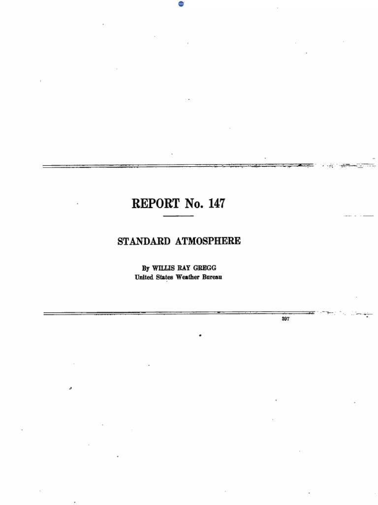 Standard Atmosphere Report No. 147 | PDF | Altitude | Atmosphere