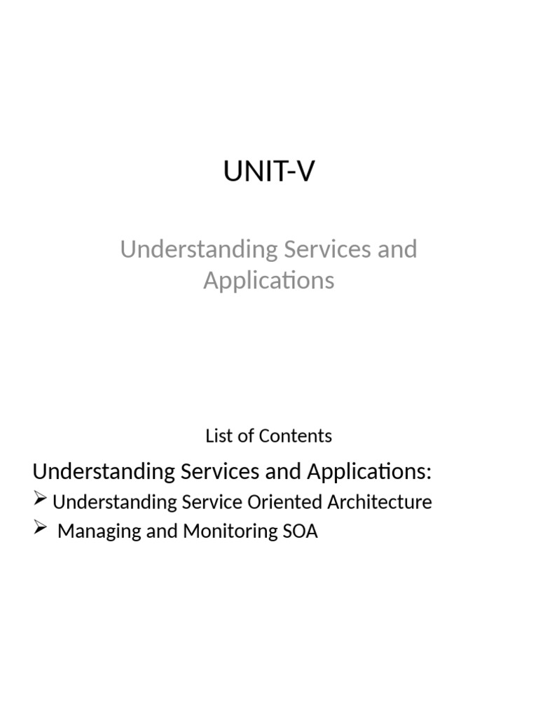 UNIT-V (3) | PDF | Cloud Computing | Service Oriented Architecture